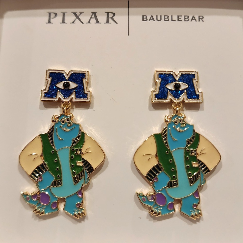 Baublebar Pixar Monsters University Earrings - Sully in Varsity Jacket - NEW HTF